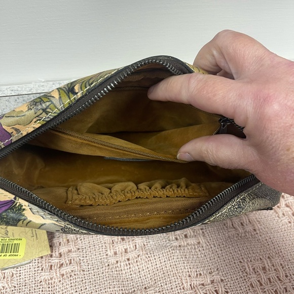 Patricia Nash Purple and Tan Floral Cosmetic Bag - Picture 5 of 8